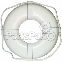 CAL JUNE JIM-BUOY G19; 19 White Ring Buoy With Straps