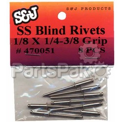 S&J Products 470051; 1/8 1/4 3/8 Blind Rivets