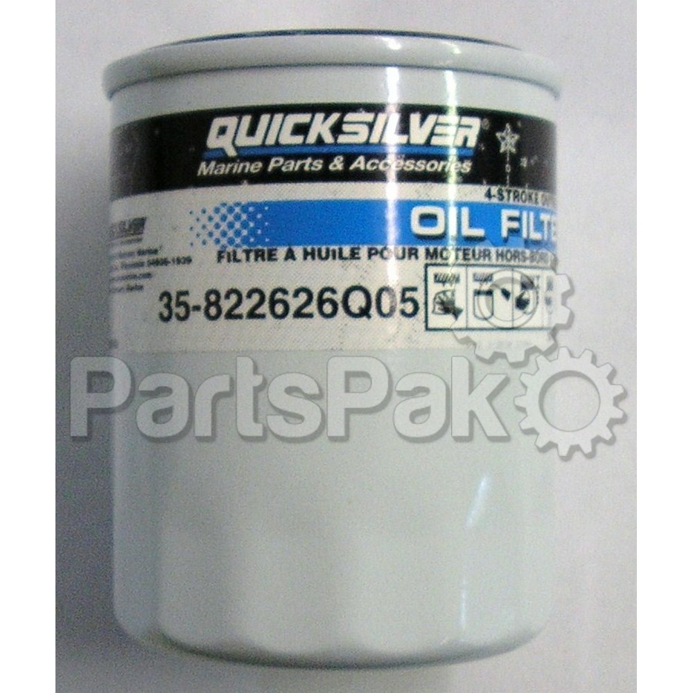 Quicksilver 35-822626Q05; Fourstroke Outboard Oil Filter- Replaces Mercury / Mercruiser