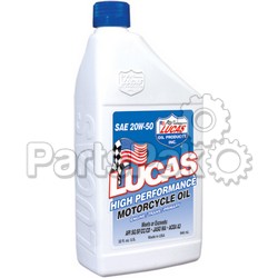 Lucas 10700; High Performance Oil 20W-50 Qt (Sold Individually)