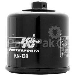 K&N KN-138; Oil Filter (Black); 2-WPS-56-0138