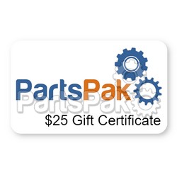 PartsPak Gift Certificate 25; PartsPak.com Gift Certificate $25; GWS-GiftCertificate25