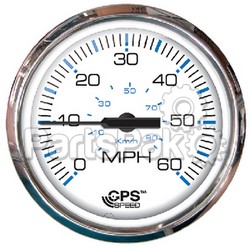 Faria 33839; Chesapeake Stainless Steel White Gps Speedometer 60 Mph