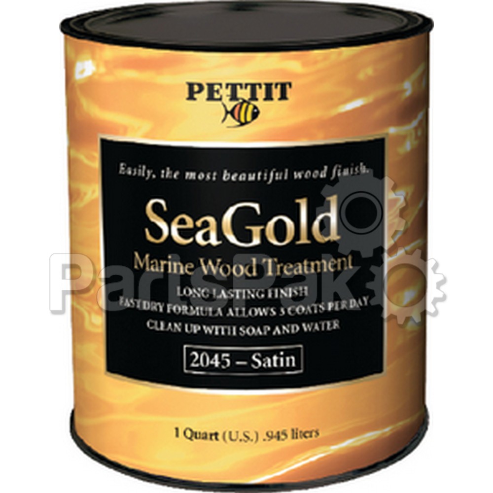Pettit Paint 2045Q; Sea-Gold Satin Wood Finish Quart