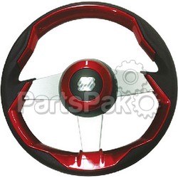 Uflex GRIMANIRS; Steering Wheel-Red Grip Silver Spoke; LNS-216-GRIMANIRS