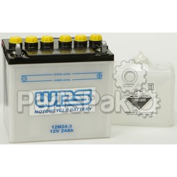 WPS - Western Power Sports 12N24-3; 12V Battery W / Acid 12N24-3