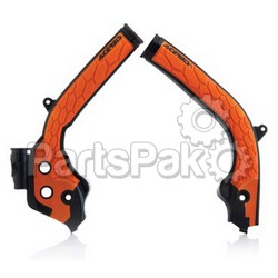 Acerbis 2449535229; X-Grip Frame Guard Black / Orange; 2-WPS-24495-35229