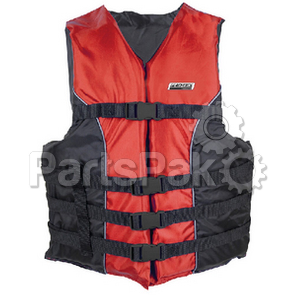 SeaChoice 85410; 4-Belt Ski Vest Red 4Xl/5Xl
