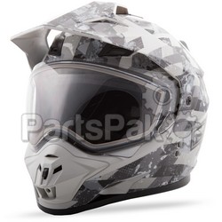 Gmax G2119315 TC-12; Gm-11S Dsg Checked Out Helmet White / Grey Md