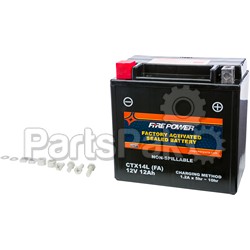 Fire Power CTX14L-BS(FA); Sealed Factory Activated Battery Ctx14L