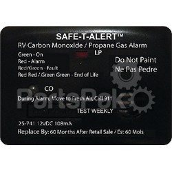 MTI Industries 25741BL; Alarm 12-Volt Surface Mount Lp Gas Leak Carbon Monoxide CO Detector Black