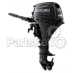 Suzuki DF15AEL5 15-hp 4-Stroke Outboard Boat Motor, Nebular Black, 20-inch Shaft, Tiller Handle, Manual Tilt, & Propeller