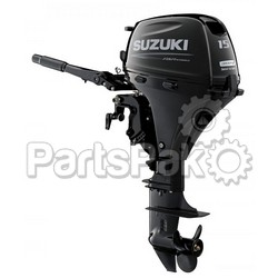 Suzuki DF15ATHL5 15-hp 4-Stroke Outboard Boat Motor, Nebular Black, 20-inch Shaft, Tiller Handle, Power Tilt, & Propeller