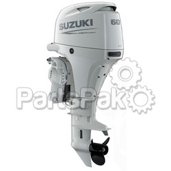 Suzuki DF60ATLW5 60-hp 4-Stroke Outboard Boat Motor, White, 20-inch Shaft, Power Trim & Tilt, Standard Rotation (Right) Gearcase, (Requires Remote Mechanical Controls)