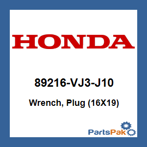 Honda 89216-VJ3-J10 Wrench, Plug (16X19); 89216VJ3J10