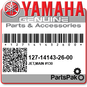 Yamaha 127-14143-26-00 Jet, Main #130; 127141432600