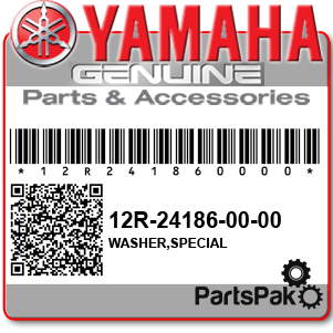 Yamaha 12R-24186-00-00 Washer, Special; 12R241860000