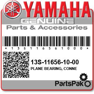 Yamaha 13S-11656-10-00 Plane Bearing, Connecting Rod; 13S116561000