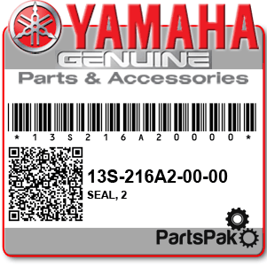 Yamaha 13S-216A2-00-00 Seal, 2; 13S216A20000