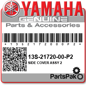 Yamaha 13S-21720-00-P2 Side Cover Assembly 2; 13S2172000P2