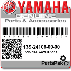 Yamaha 13S-24106-00-00 Tank Side Cover Assembly 1; 13S241060000