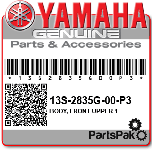Yamaha 13S-2835G-00-P3 Body, Front Upper 1; 13S2835G00P3