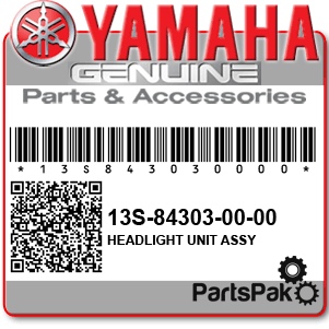 Yamaha 13S-84303-00-00 Headlight Unit Assembly; 13S843030000
