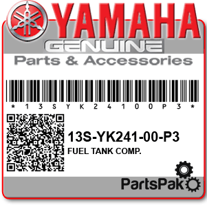 Yamaha 13S-YK241-00-P3 Fuel Tank Complete; New # 13S-WK241-01-P3