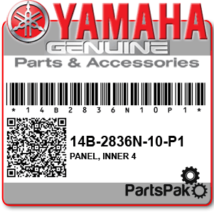 Yamaha 14B-2836N-00-P6 Panel, Inner 4; New # 14B-2836N-10-P1