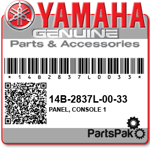 Yamaha 14B-2837L-00-33 Panel, Console 1; 14B2837L0033