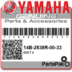 Yamaha 14B-2838R-00-33 Duct 2; 14B2838R0033