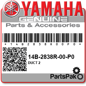 Yamaha 14B-2838R-00-P0 Duct 2; 14B2838R00P0
