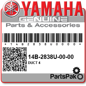 Yamaha 14B-2838U-00-00 Duct 4; 14B2838U0000