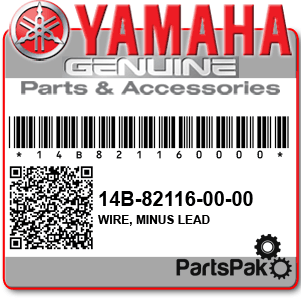 Yamaha 14B-82116-00-00 Wire, Minus Lead; 14B821160000