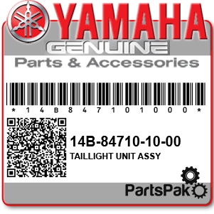 Yamaha 14B-84710-10-00 Taillight Unit Assembly; 14B847101000