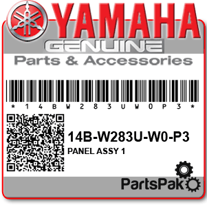 Yamaha 14B-Y283U-Y0-P3 Panel Assembly 1; New # 14B-W283U-W1-P3