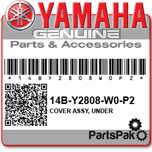 Yamaha 14B-Y2808-W0-P2 Cover Assembly, Under; 14BY2808W0P2