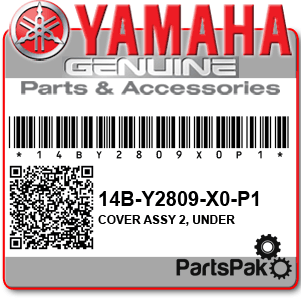 Yamaha 14B-Y2809-X0-P1 Cover Assembly 2, Under; 14BY2809X0P1