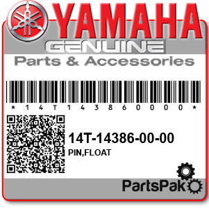Yamaha 14T-14386-00-00 Pin, Float; 14T143860000