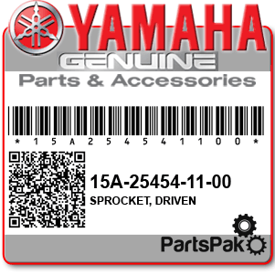 Yamaha 15A-25454-10-33 Sprocket, Driven; New # 15A-25454-11-00