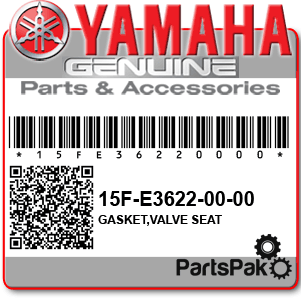 Yamaha 15F-E3622-00-00 Gasket, Valve Seat; 15FE36220000