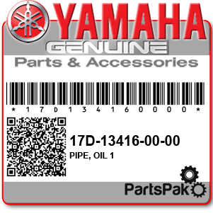 Yamaha 17D-13416-00-00 Pipe, Oil 1; 17D134160000