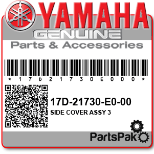 Yamaha 17D-21730-E0-00 Side Cover Assembly 3; 17D21730E000