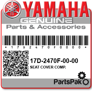 Yamaha 17D-2470F-00-00 Seat Cover Complete; 17D2470F0000
