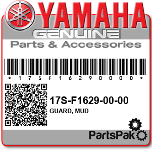 Yamaha 17S-F1629-00-00 Guard, Mud; 17SF16290000