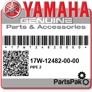 Yamaha 17W-12482-00-00 Pipe 2; 17W124820000