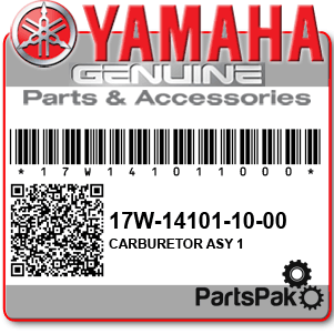 Yamaha 17W-14101-10-00 Carburetor Assembly 1; 17W141011000