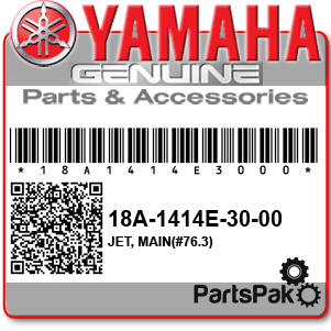 Yamaha 18A-1414E-30-00 Jet, Main(#76.3); 18A1414E3000