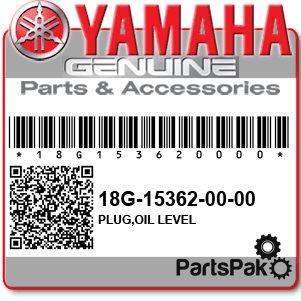 Yamaha 18G-15362-00-00 Plug, Oil Level; 18G153620000