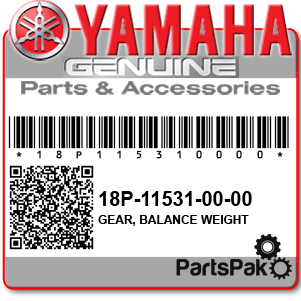 Yamaha 18P-11531-00-00 Gear, Balance Weight; 18P115310000
